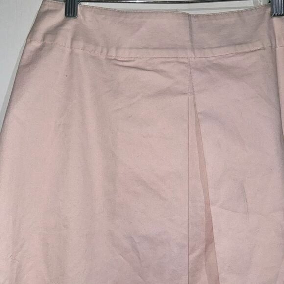 Charter Club Pink Cotton Blend Knee-Length Skirt With Front Pleat Design Size 10 - Picture 3 of 7